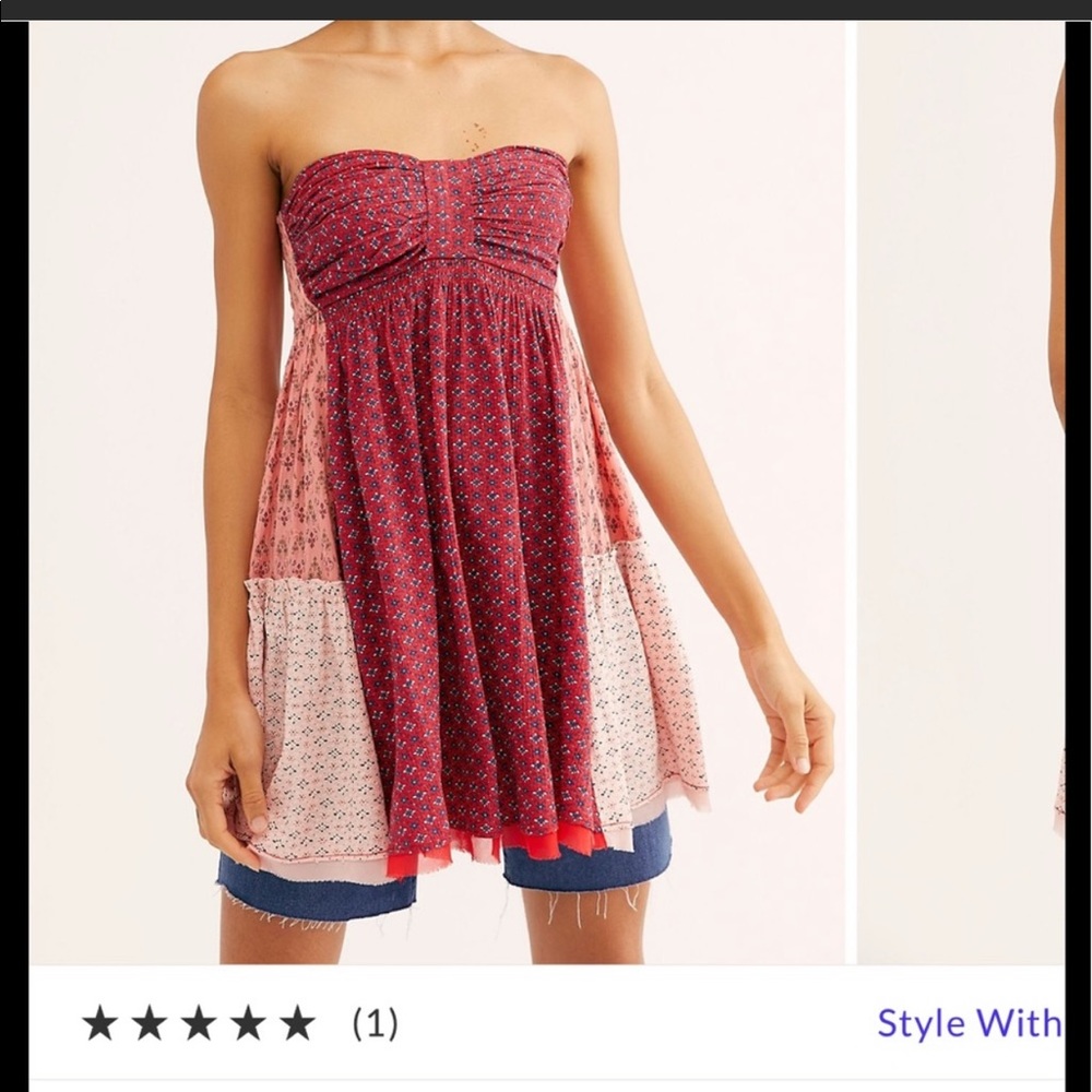 NWT free people strapless babydoll top
